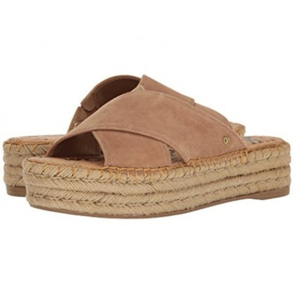 Sam Edelman Korina Beige Espadrille Platform Sandals